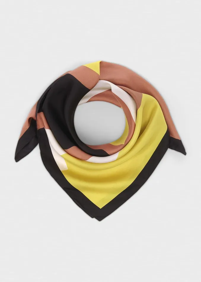 Womens Demi Silk Scarf Yellow Camel Hobbs Scarves Near Me