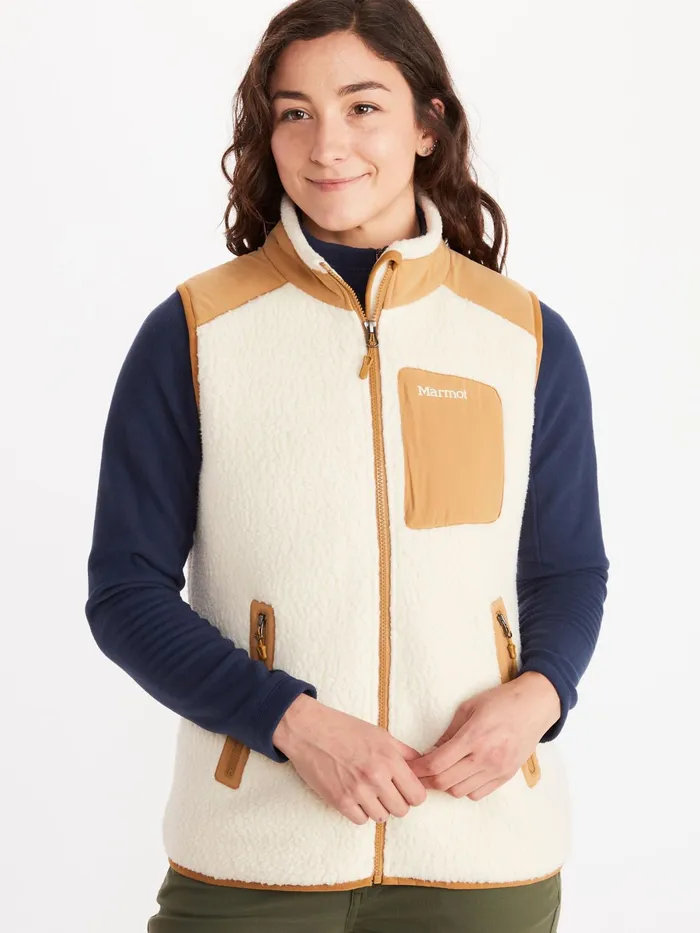 Womens Fleece Marmot Wiley Vest CreamScotch