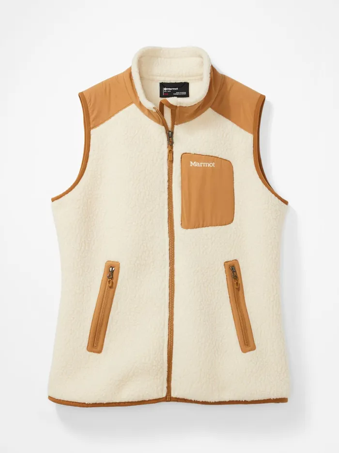 Womens Fleece Marmot Wiley Vest CreamScotch