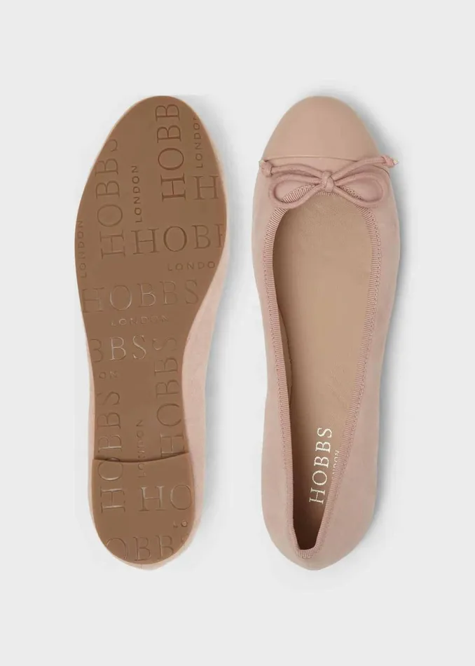 Womens Flo Suede Ballerinas Fawn Pink Hobbs Flats and Pumps Gift for Friend