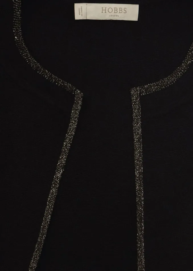 Womens Frida Knitted Jacket Black Gold Hobbs Coats and Jackets On Sale