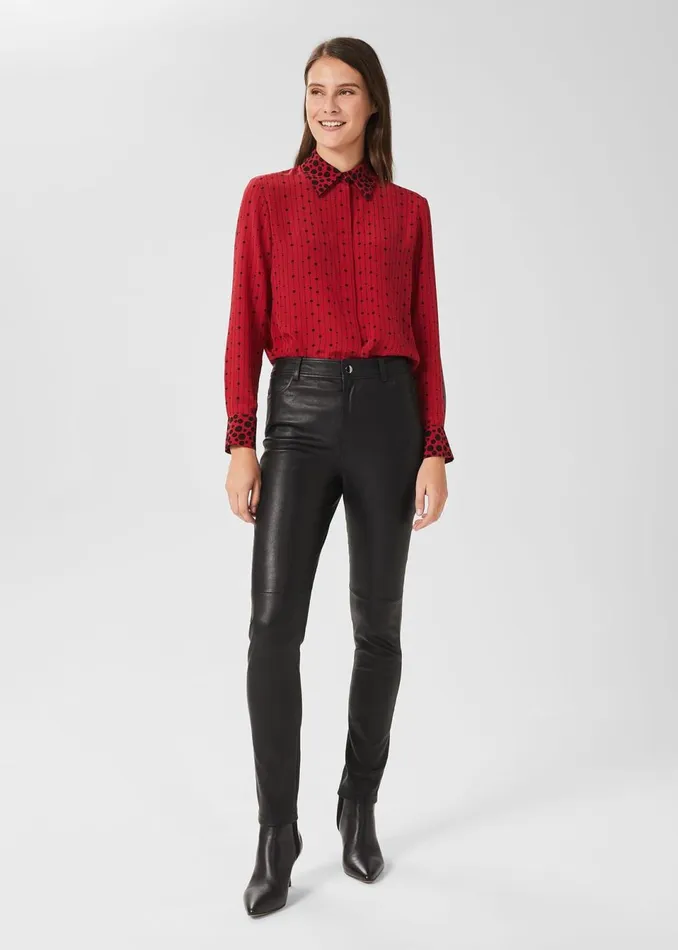 Womens Gia Stretch Leather Jean Black Hobbs Trousers