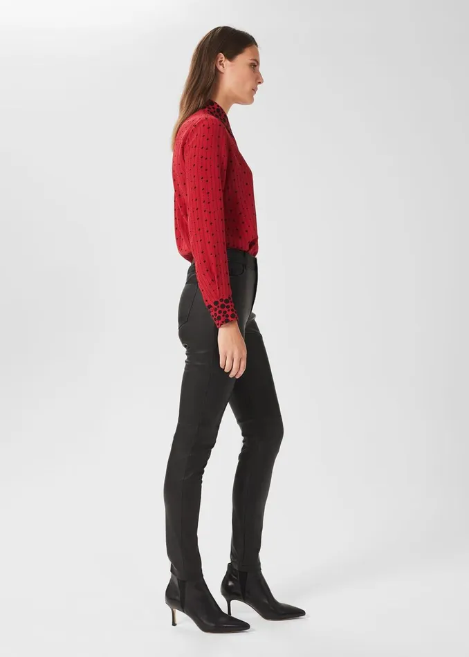 Womens Gia Stretch Leather Jean Black Hobbs Trousers