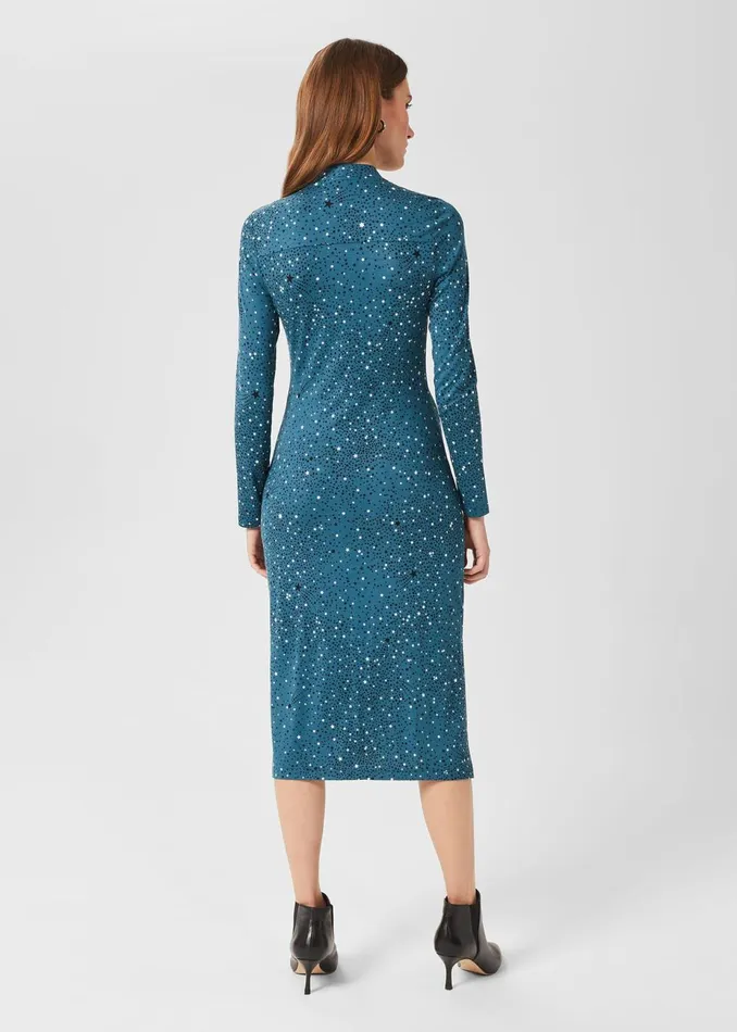 Womens Hatty Jersey Dress Dark Blue Ivory Hobbs Dresses Casaul