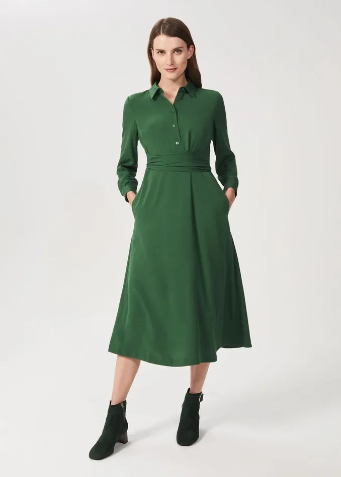 Womens Ina Shirt Dress Forest Green Hobbs Dresses On Sale