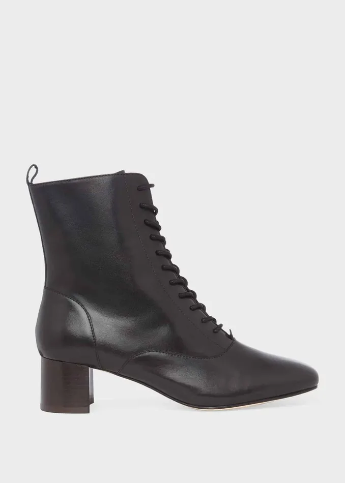 Womens Issy Leather Lace Up Ankle Boots Black Hobbs Ankle Boots Popular