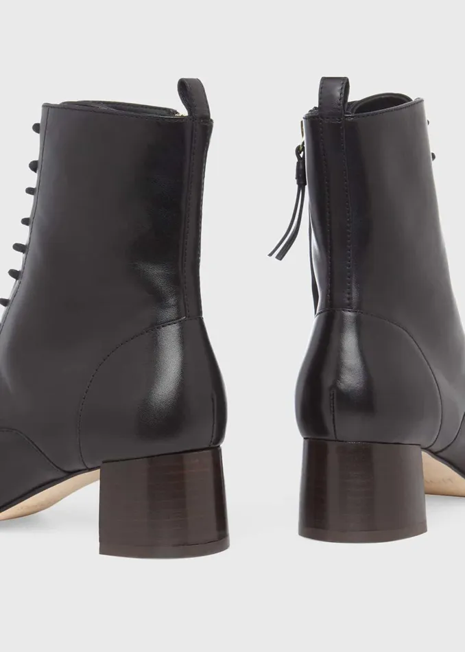 Womens Issy Leather Lace Up Ankle Boots Black Hobbs Ankle Boots Popular