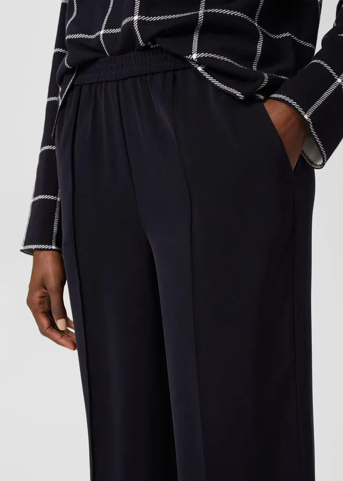 Womens Jas Wide Leg Trousers Navy Hobbs Trousers