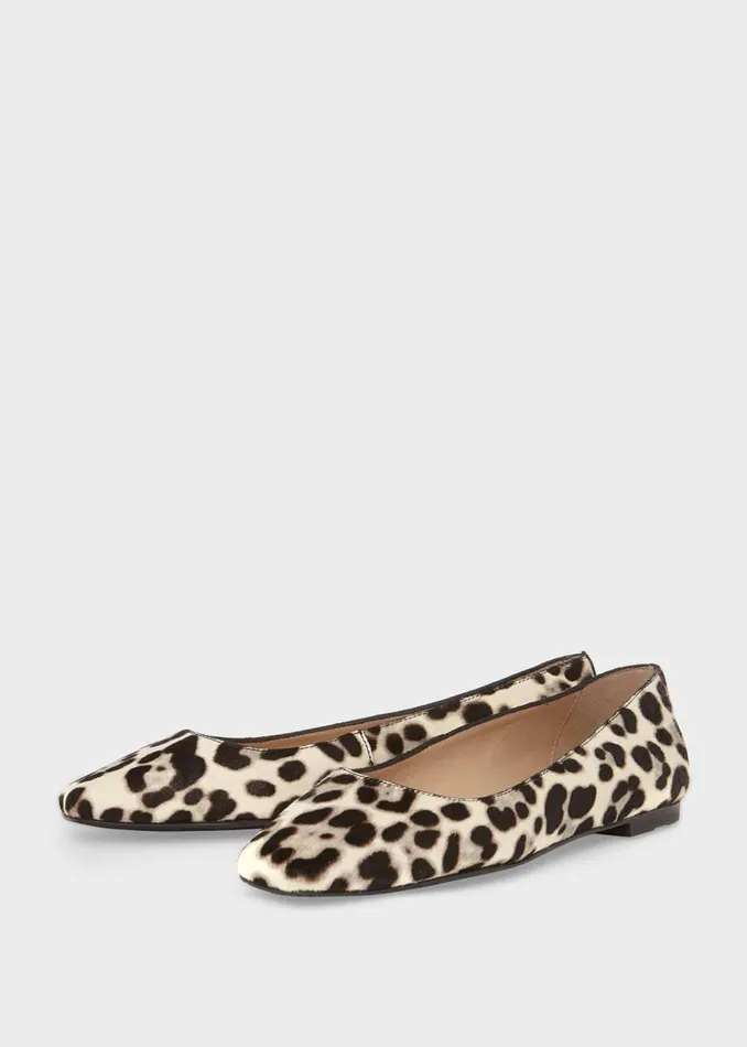 Womens Jemma Animal Print Ballerinas Snow Leopard Hobbs Ballerinas