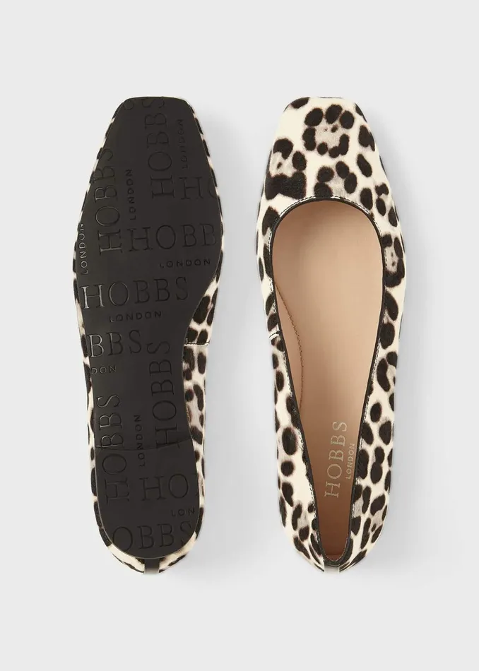 Womens Jemma Animal Print Ballerinas Snow Leopard Hobbs Ballerinas