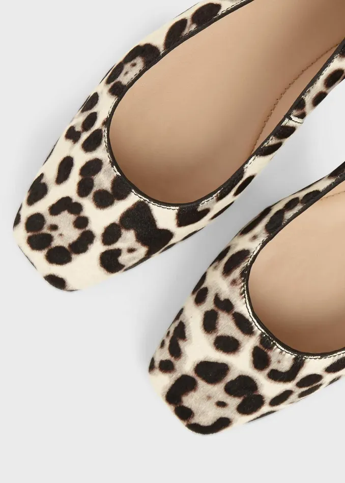 Womens Jemma Animal Print Ballerinas Snow Leopard Hobbs Ballerinas