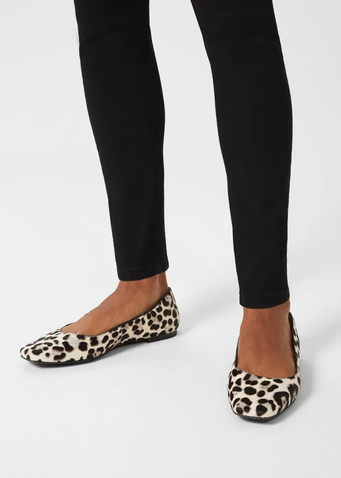Womens Jemma Animal Print Ballerinas Snow Leopard Hobbs Ballerinas