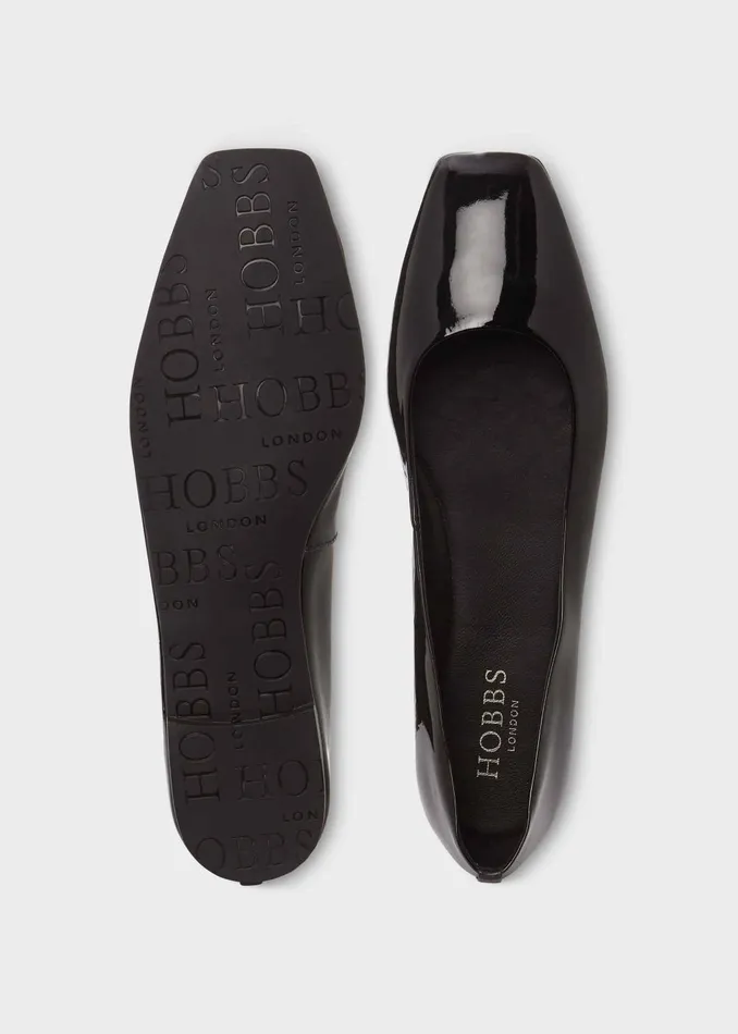 Womens Jemma Patent Ballerinas Black Hobbs Flats and Pumps Cheap On Sale