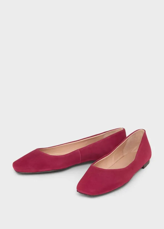 Womens Jemma Suede Ballerinas Berry Pink Hobbs Ballerinas
