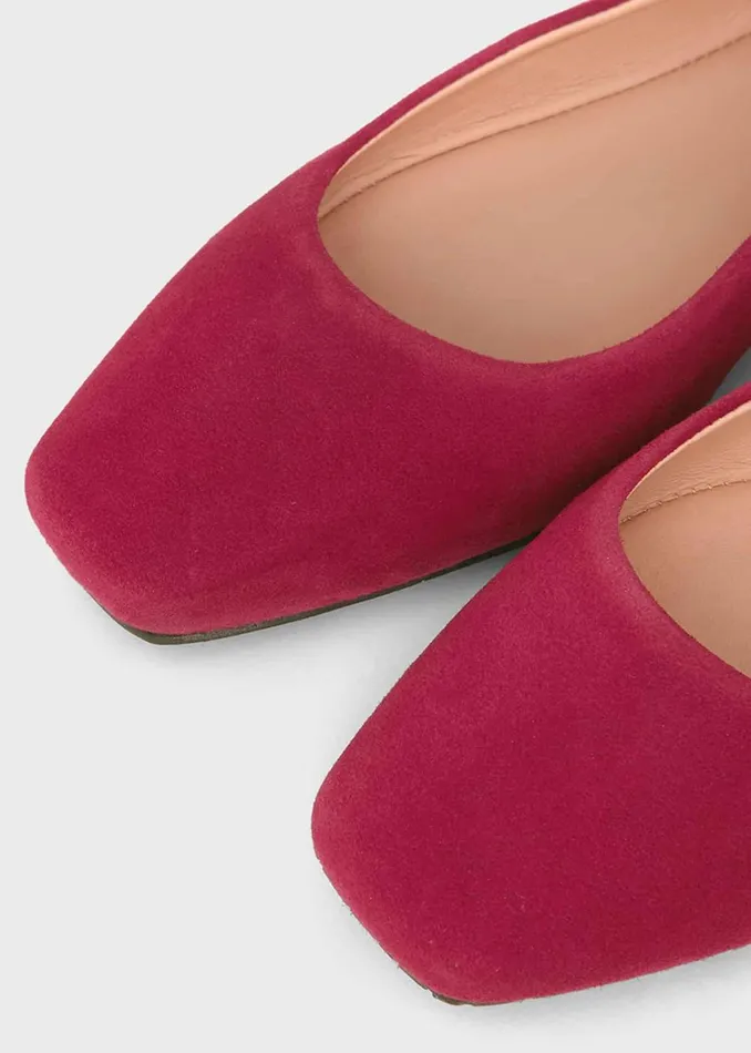 Womens Jemma Suede Ballerinas Berry Pink Hobbs Ballerinas