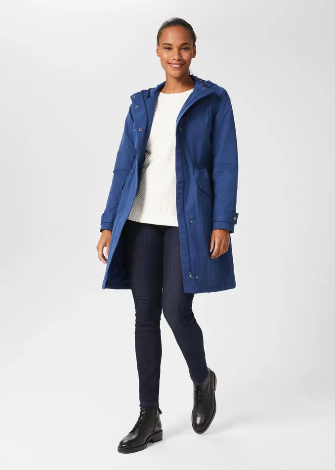 Womens Kyra Waterproof Coat With Hood Deep Blue Hobbs Coats and Jackets Online