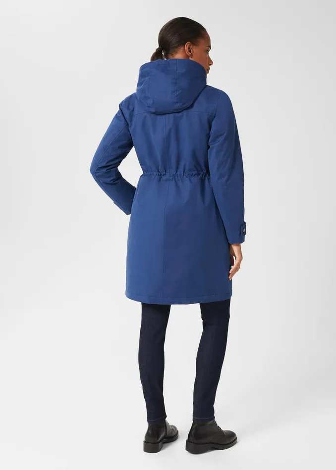 Womens Kyra Waterproof Coat With Hood Deep Blue Hobbs Coats and Jackets Online