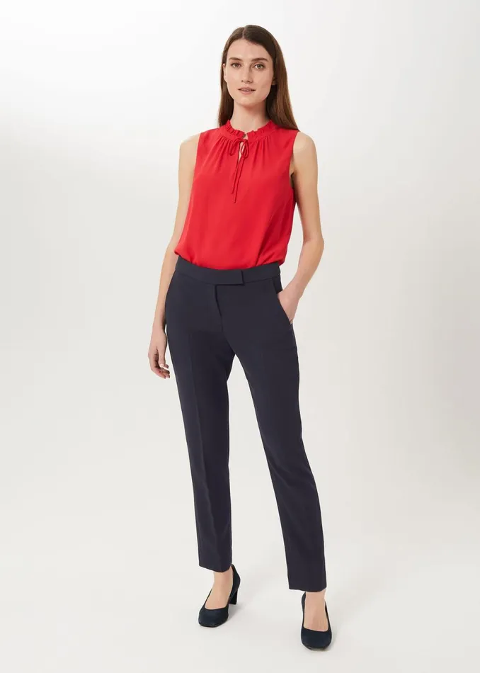 Womens Leila Slim Trousers With Stretch Navy Hobbs Trousers