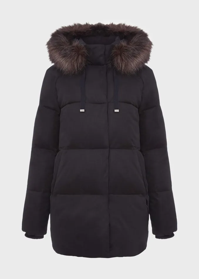 Womens Lexie Puffer Jacket With Hood Washed Black Hobbs Coats and Jackets On Sale