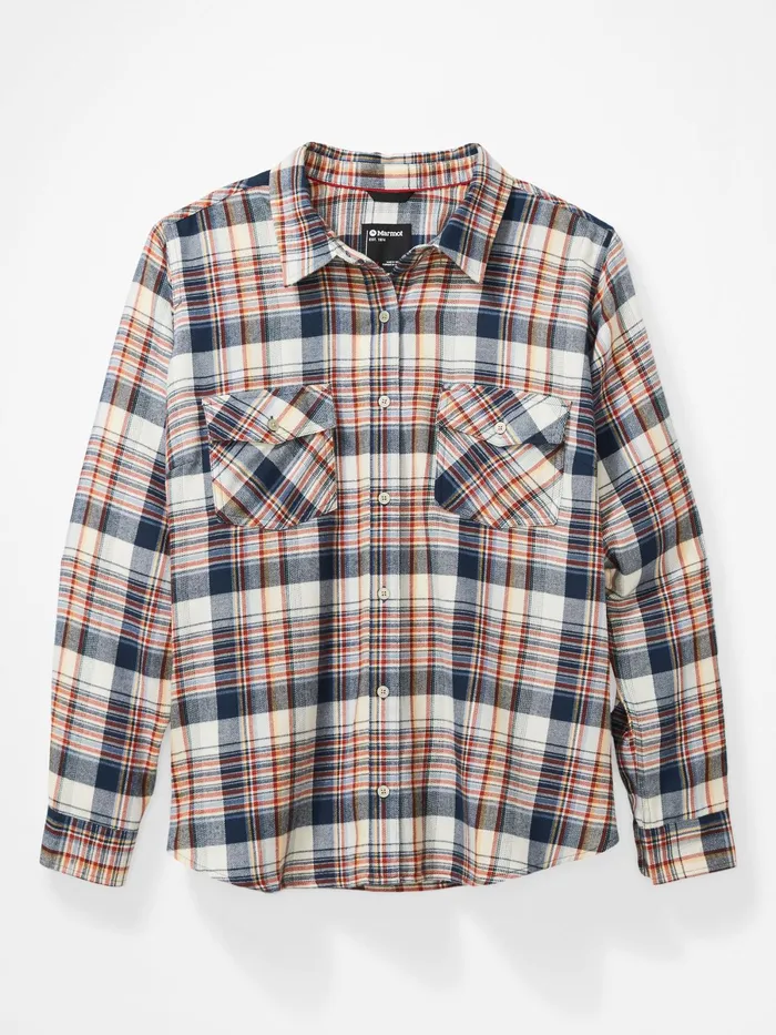 Womens LongSleeve Shirts Marmot Bridget LongSleeve Flannel Shirt Plus Dark Indigo