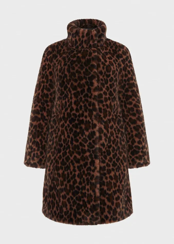 Womens Maddox Faux Fur Coat Camel Multi Hobbs Coats and Jackets Casaul