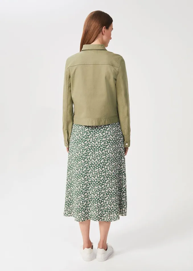 Womens Martie Boxy Denim Jacket Light Green Hobbs Coats and Jackets On Sale