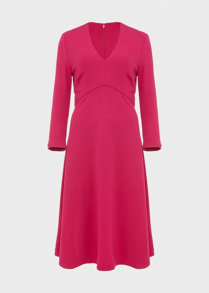 Womens Mel Jersey Ponte Dress Dark Pink Hobbs Dresses Near Me