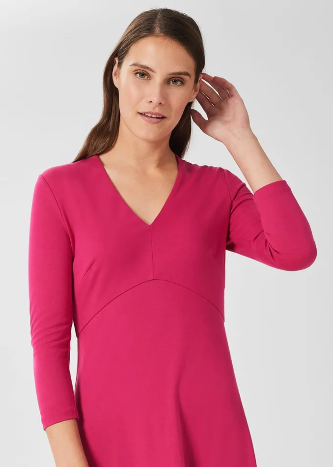 Womens Mel Jersey Ponte Dress Dark Pink Hobbs Dresses Near Me