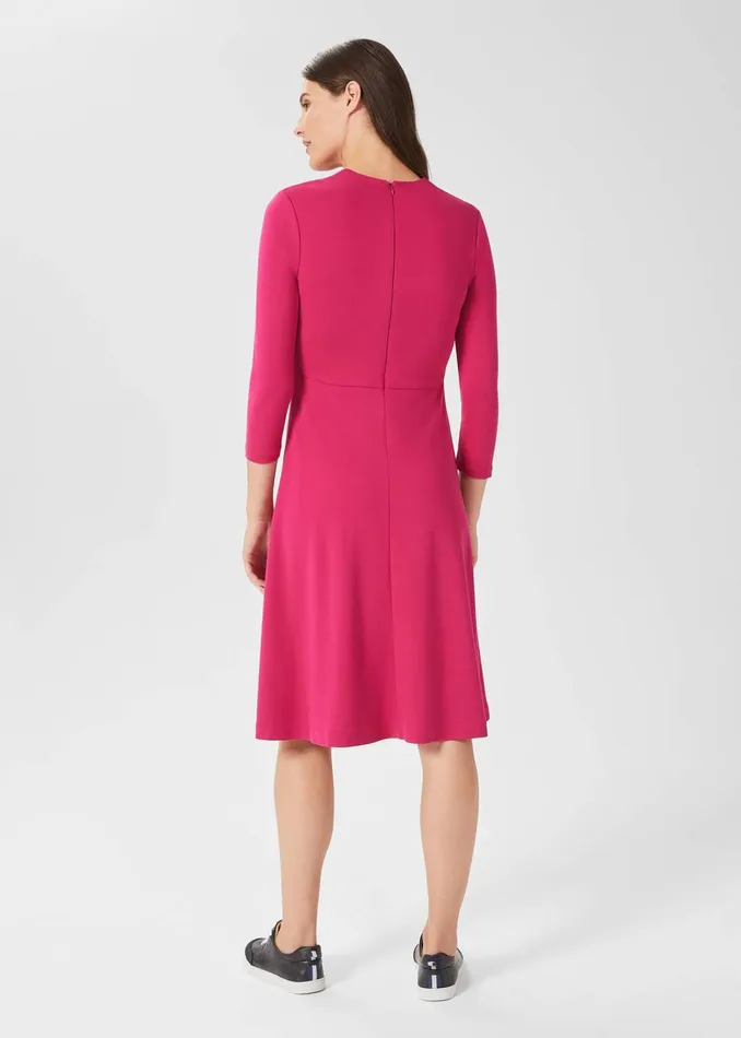 Womens Mel Jersey Ponte Dress Dark Pink Hobbs Dresses Near Me