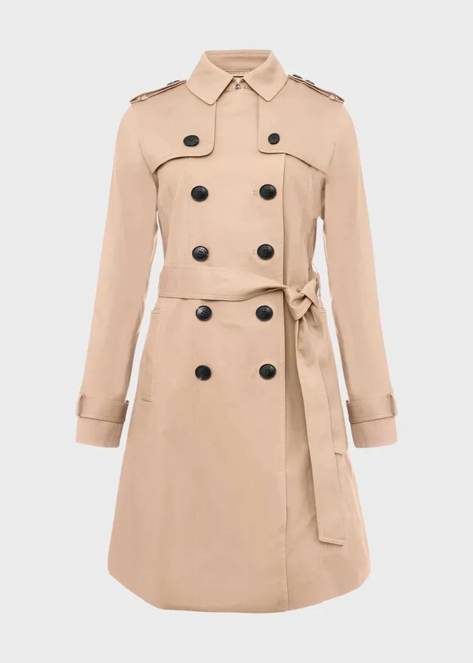 Womens Petite Saskia Water Resistant Trench Coat Tan Hobbs Coats and Jackets Gift 4 You