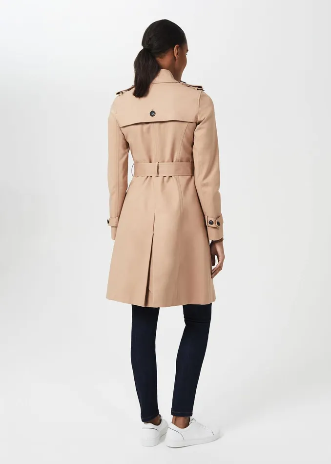 Womens Petite Saskia Water Resistant Trench Coat Tan Hobbs Coats and Jackets Gift 4 You
