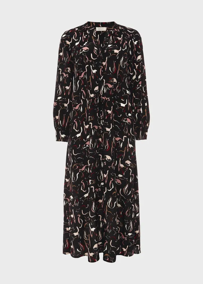 Womens Petite Teagan Midi Dress Black Multi Hobbs Dresses For Sale
