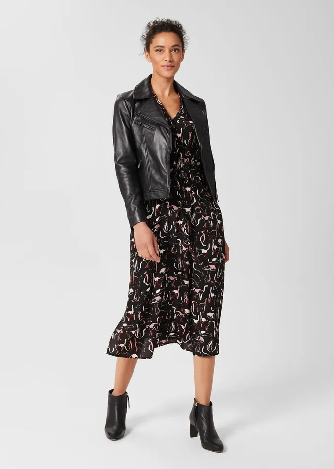 Womens Petite Teagan Midi Dress Black Multi Hobbs Dresses For Sale