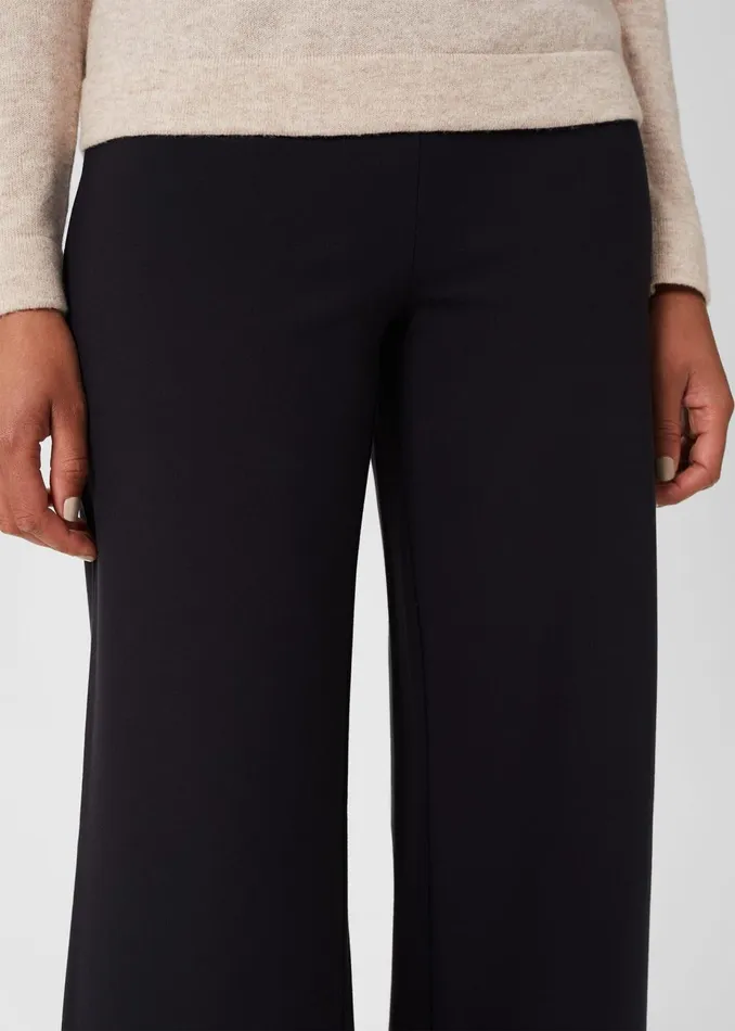 Womens Pippa Jersey Wide Leg Trousers Navy Hobbs Trousers