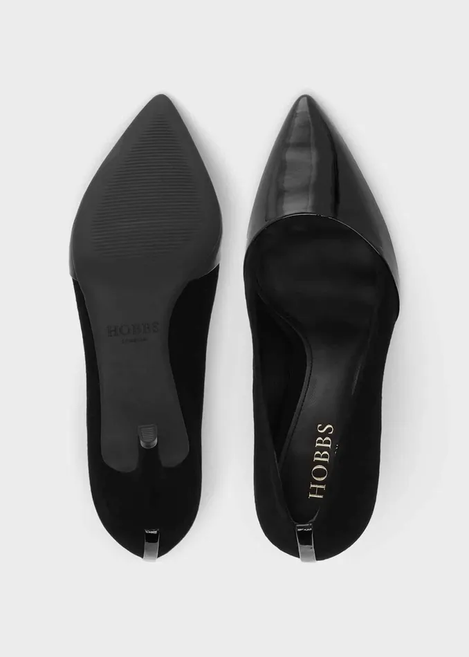 Womens Rowan Suede Court Shoes Black Hobbs Heels Casaul