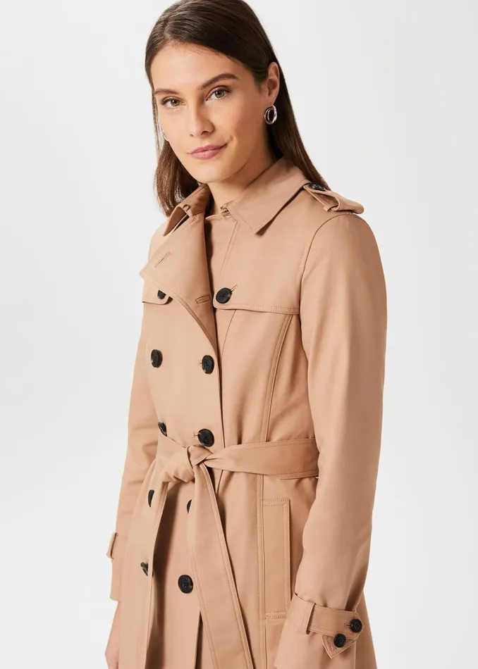 Womens Saskia Water Resistant Trench Coat Tan Hobbs Coats and Jackets Near Me