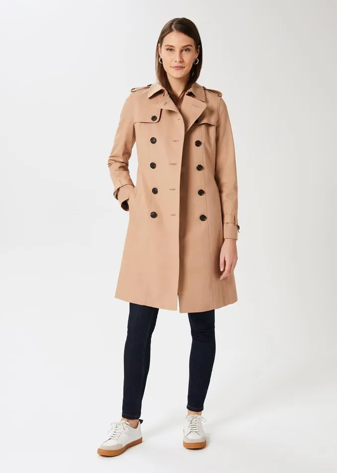 Womens Saskia Water Resistant Trench Coat Tan Hobbs Coats and Jackets Near Me