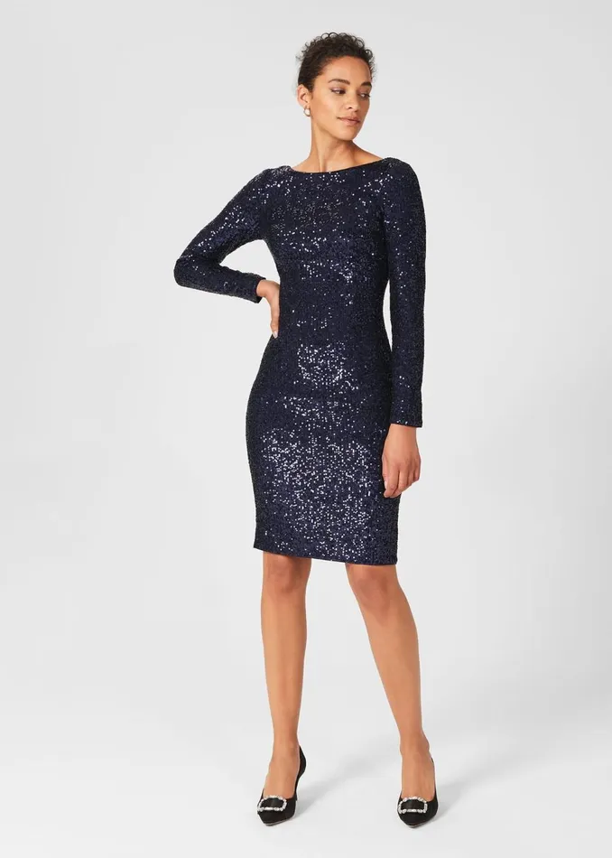 Womens Sawyer Dress Ink Blue Hobbs Dresses Gift for Friend