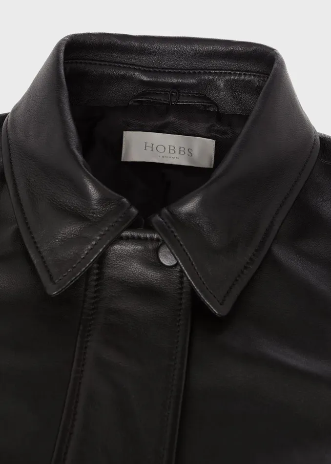 Womens Sera Leather Jacket Black Hobbs Coats and Jackets Online