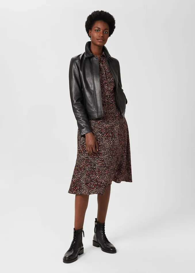 Womens Sera Leather Jacket Black Hobbs Coats and Jackets Online