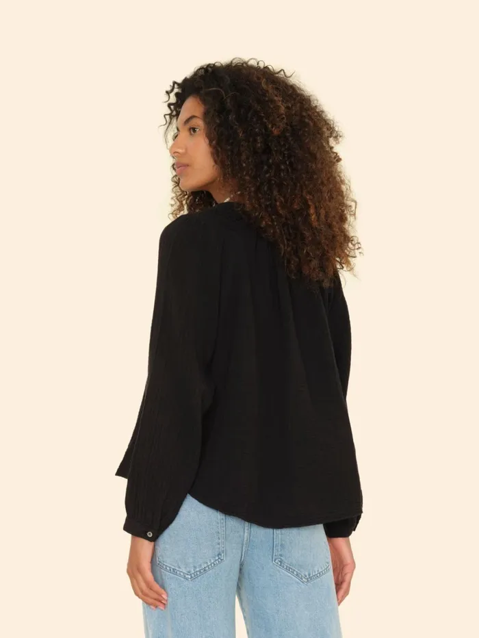 XRENA Black Adelle Shirt Women Shirts XRENA Black Adelle Shirt Women Shirts