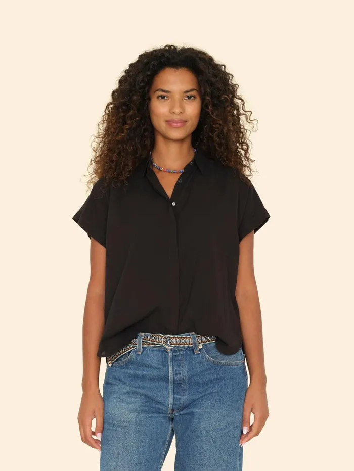 XRENA Black Homer Shirt Women Shirts