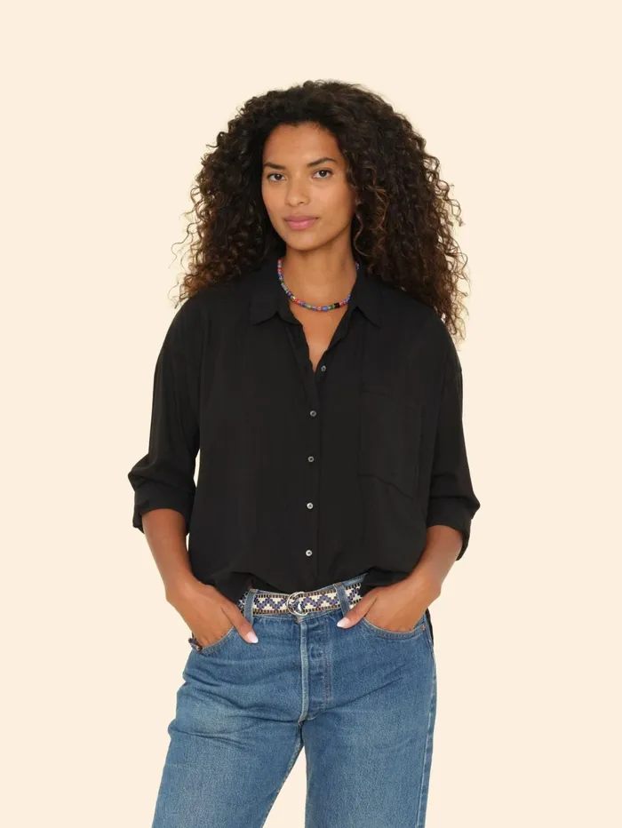 XRENA Black Jordy Shirt Women Shirts