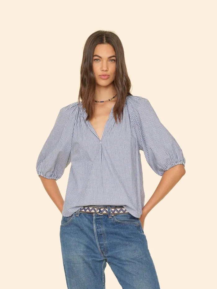 XRENA Blue Ink Jules Top Women Tops XRENA Blue Ink Jules Top Women Tops