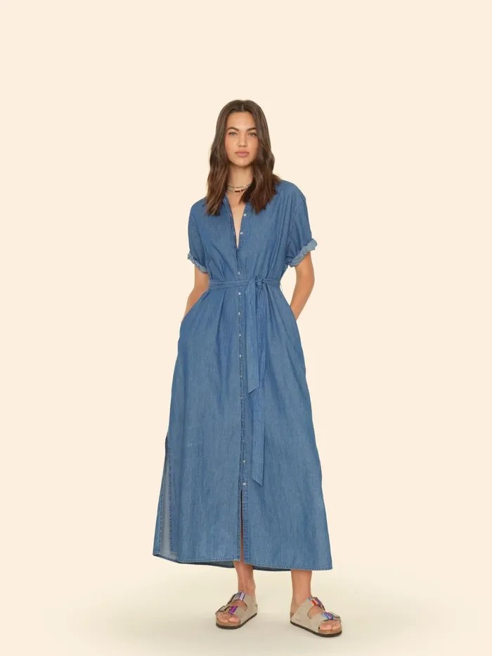 XRENA Blue Rinse Linnet Dress Women Dresses