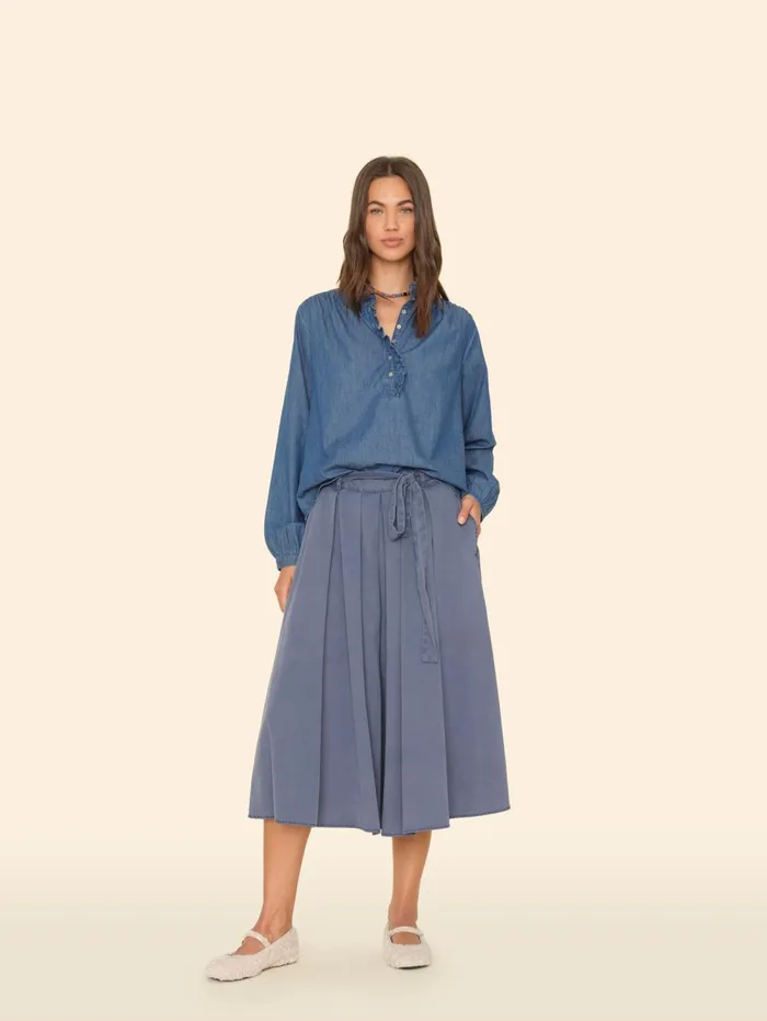 XRENA Blue Storm Bellan Twill Skirt Women Skirts