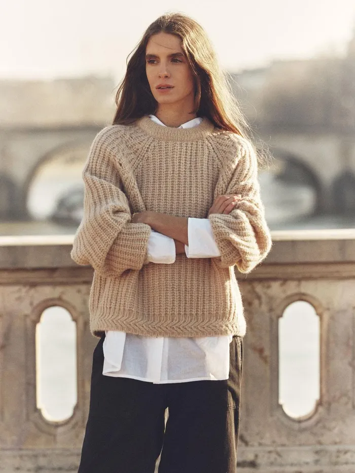 XRENA Cream Ice Landrey Sweater Women Sweaters and Jackets