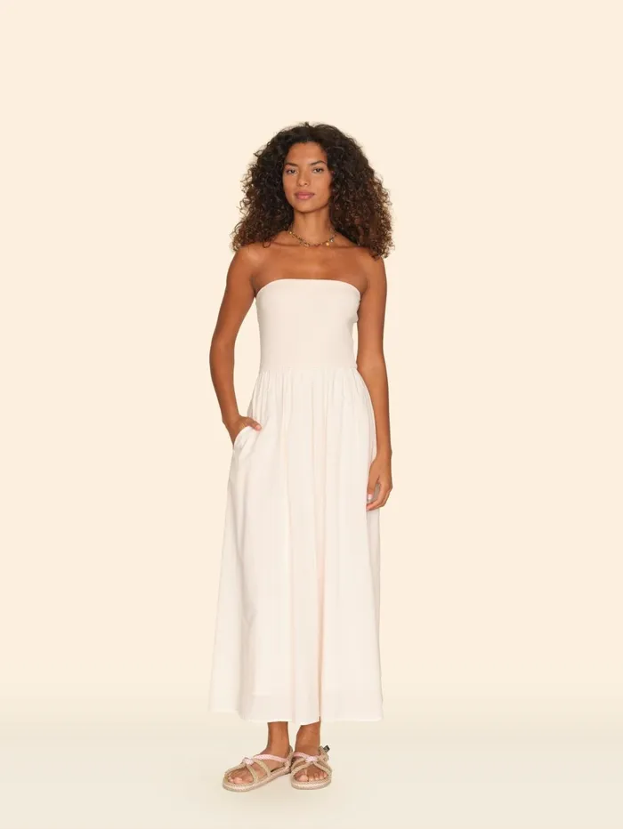 XRENA Cream Peach Finnian Dress Women Dresses