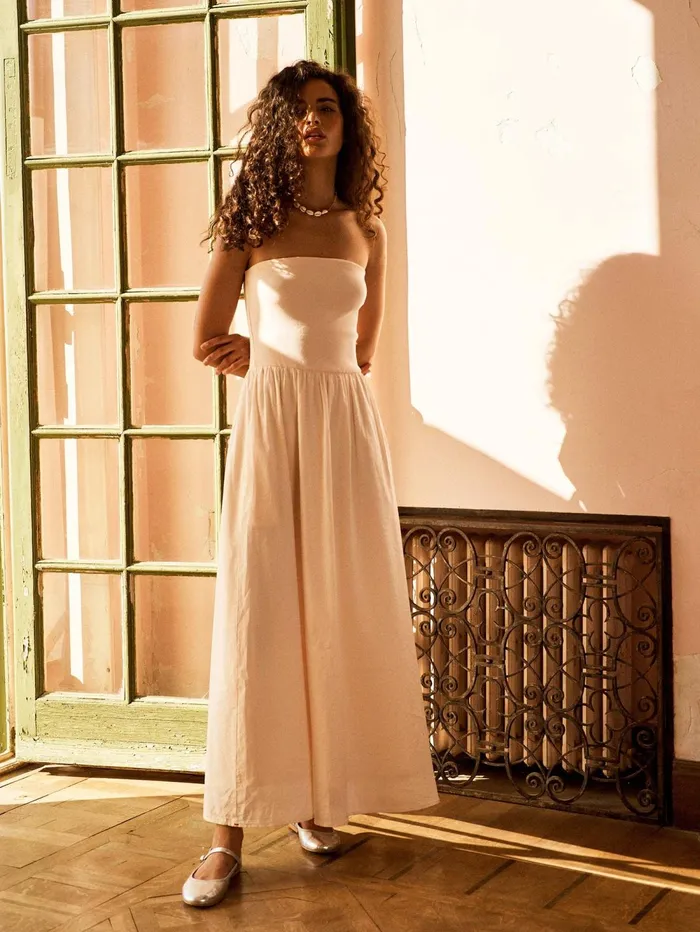 XRENA Cream Peach Finnian Dress Women Dresses XRENA Cream Peach Finnian Dress Women Dresses