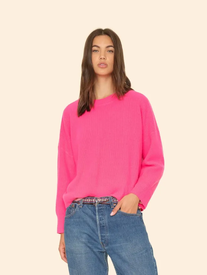 XRENA Dayglo Pink Alfie Sweater Women Sweaters and Jackets